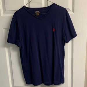 Ralph Lauren Men’s Navy short sleeve v-neck tee, small